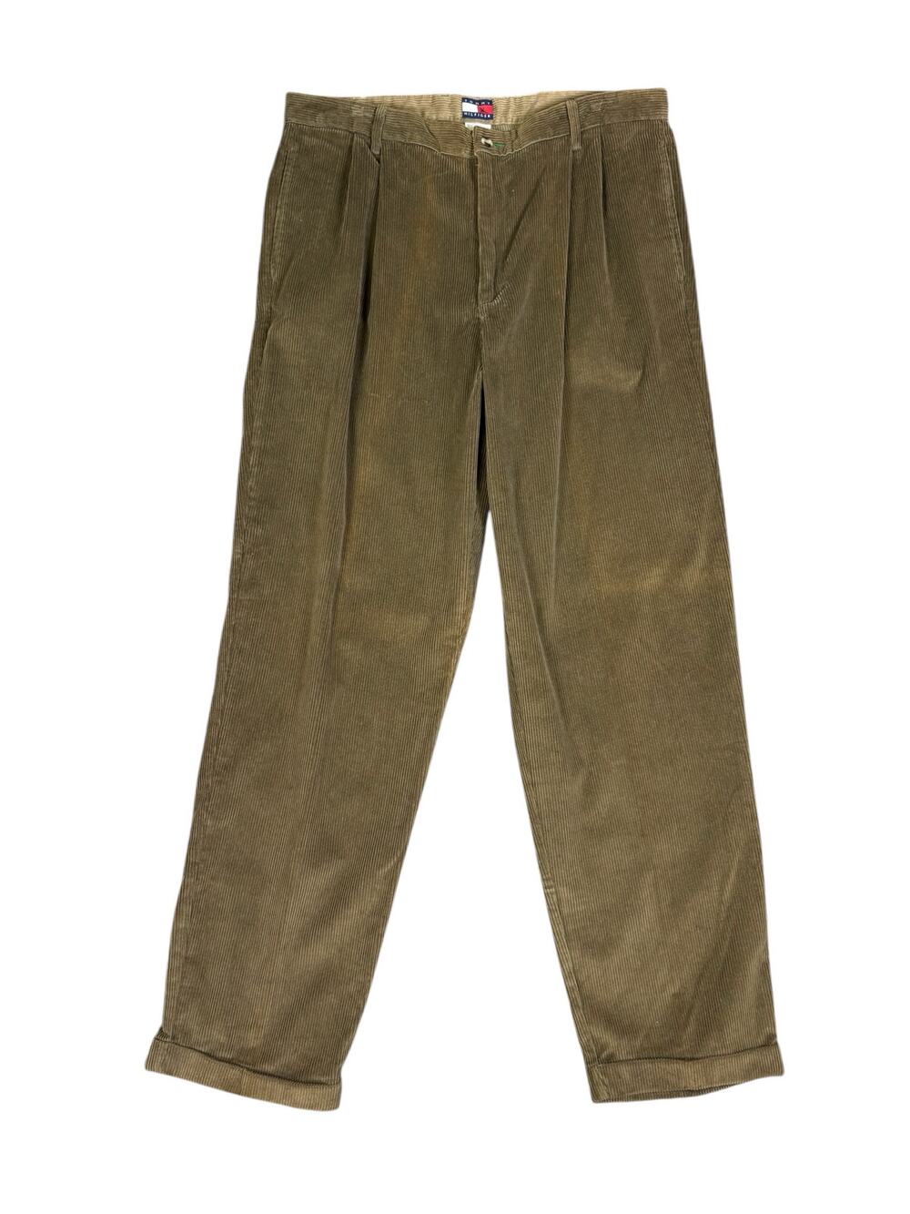 NWT Vintage Tommy Hilfiger Pleated Cuffed Corduroy Pants Men’s 38x34 Dead Stock